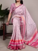 Taraa L 7055 Tussar Silk Printed Fancy Saree Collection - Image 5