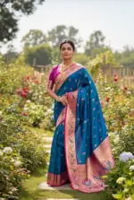 Vt 6079 T Banarasi Silk Meenakari Weaved Fancy Saree Collection - Image 4