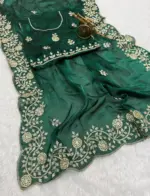 Vt 6083 T Fandy Satin Embroidery Worked Premium Saree Collection