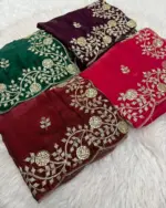 Vt 6083 T Fandy Satin Embroidery Worked Premium Saree Collection - Image 10