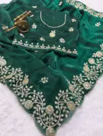 Vt 6083 T Fandy Satin Embroidery Worked Premium Saree Collection - Image 11