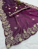 Vt 6083 T Fandy Satin Embroidery Worked Premium Saree Collection - Image 3