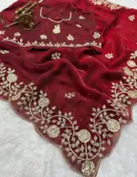 Vt 6083 T Fandy Satin Embroidery Worked Premium Saree Collection - Image 6