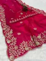 Vt 6083 T Fandy Satin Embroidery Worked Premium Saree Collection - Image 7