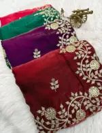 Vt 6083 T Fandy Satin Embroidery Worked Premium Saree Collection - Image 9