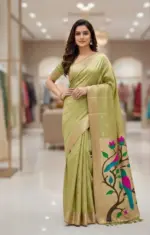 Vt 6086 T Soft Muga Cotton Paithani Saree Collection - Image 5