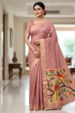 Vt 6086 T Soft Muga Cotton Paithani Saree Collection - Image 6