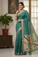 Vt 6086 T Soft Muga Cotton Paithani Saree Collection - Image 9