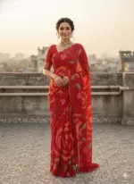 Vt 755 T Georgette Printed Festival Wear Saree - Image 3