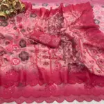 Vt 820 T Premium Gold Simmar Silk Printed Saree - Image 2