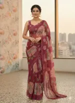 Vt 821 T Soft Tabby Organza Sequence Saree - Image 4