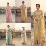 Vt 823 T Premium Fandy Satin Embroidery Saree Collection - Image 6