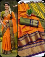 Aab Khan Football Kanchivaram Silk with Zari Pattern Saree Collection - Image 6