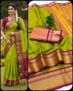 Aab Khan Football Kanchivaram Silk with Zari Pattern Saree Collection - Image 9