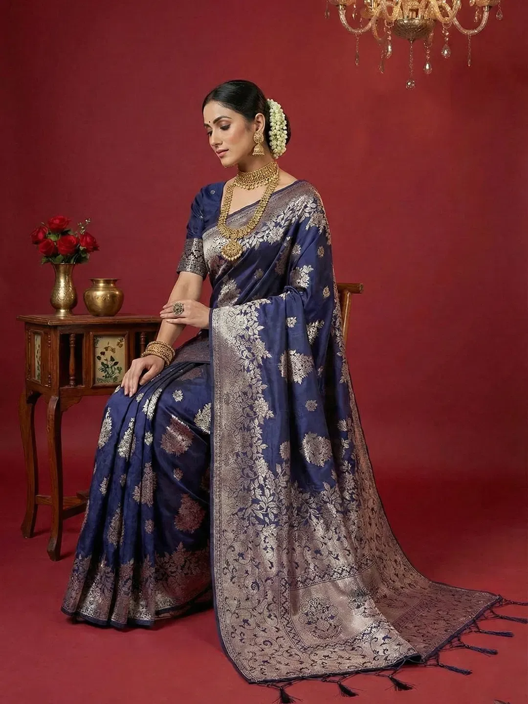 Ast Aadya Silk Vol 1 Silk Blend with Tassels Work Festive Wear Saree Collection Ast Aadya Silk Vol 1 Silk Blend with Tassels Work Festive Wear Saree Collection - Image 1