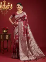 Ast Aadya Silk Vol 1 Silk Blend with Tassels Work Festive Wear Saree Collection - Image 2