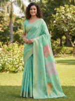 Ast Pankhudi Soft Linen Cotton Festival Saree Collection - Image 2