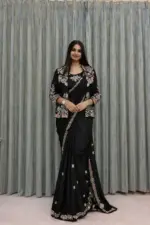 Bt 7142 Crep Satin Ready to Wear Saree with Koti Collection - Image 3