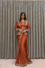 Bt 7142 Crep Satin Ready to Wear Saree with Koti Collection - Image 5