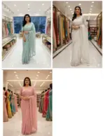 Ds 745 Soft Net with Sequence and Beads Work Embroidered Designer Saree Collection - Image 3