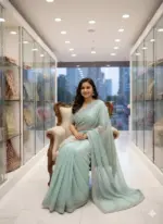 Ds 745 Soft Net with Sequence and Beads Work Embroidered Designer Saree Collection - Image 5