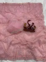 Ds 745 Soft Net with Sequence and Beads Work Embroidered Designer Saree Collection - Image 9