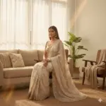 Ds Beed 07 Gold Beeds Sequence Wedding Wear Saree - Image 3