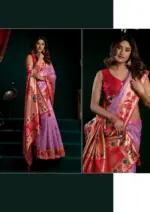 Gobuni Seerat Tissue Paithani with Lotus Zari Border Saree Collection - Image 11
