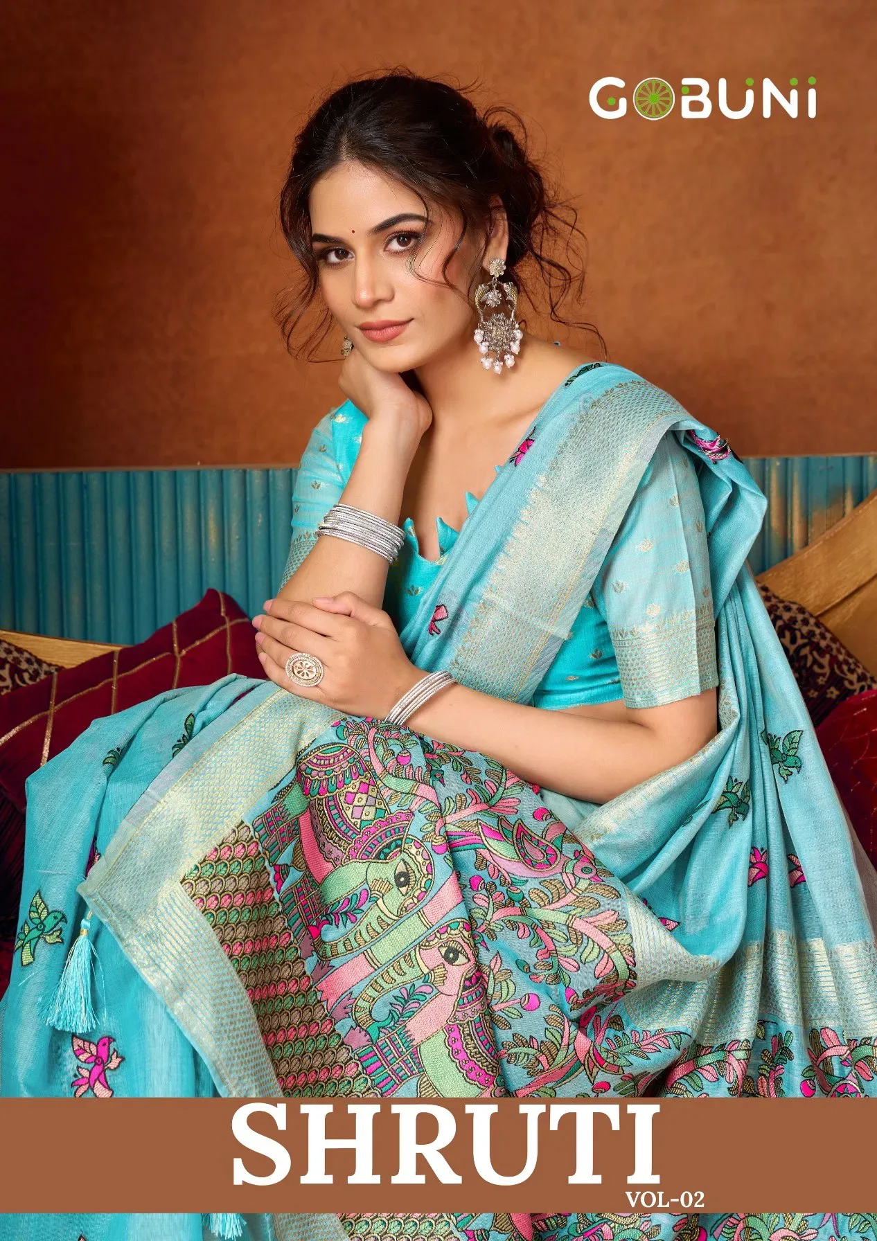 Gobuni Shruti Vol 2 Modal Katha Work with Mina Saree Collection Gobuni Shruti Vol 2 Modal Katha Work with Mina Saree Collection - Image 1