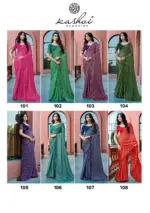 Kashvi Saraswati Dull Moss Brasso with Work Saree Collection - Image 2