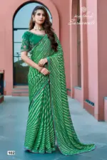 Kashvi Saraswati Dull Moss Brasso with Work Saree Collection - Image 5
