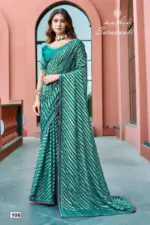 Kashvi Saraswati Dull Moss Brasso with Work Saree Collection - Image 7