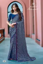 Kashvi Saraswati Dull Moss Brasso with Work Saree Collection - Image 9