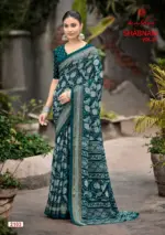 Kashvi Shabnam Vol 21 Dull Moss Foil Printed Fancy Saree Collection - Image 2