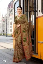 Kashvi Shanti Vol 9 Bright Moss Foil Printed Fancy Saree Collection - Image 5