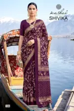 Kashvi Shivika Vol 1 Black Moss Foil Print Casual Wear Saree Collection - Image 2