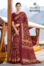 Kashvi Shivika Vol 1 Black Moss Foil Print Casual Wear Saree Collection - Image 4