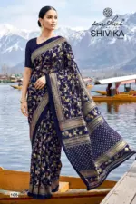 Kashvi Shivika Vol 1 Black Moss Foil Print Casual Wear Saree Collection - Image 5