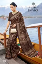 Kashvi Shivika Vol 1 Black Moss Foil Print Casual Wear Saree Collection - Image 6