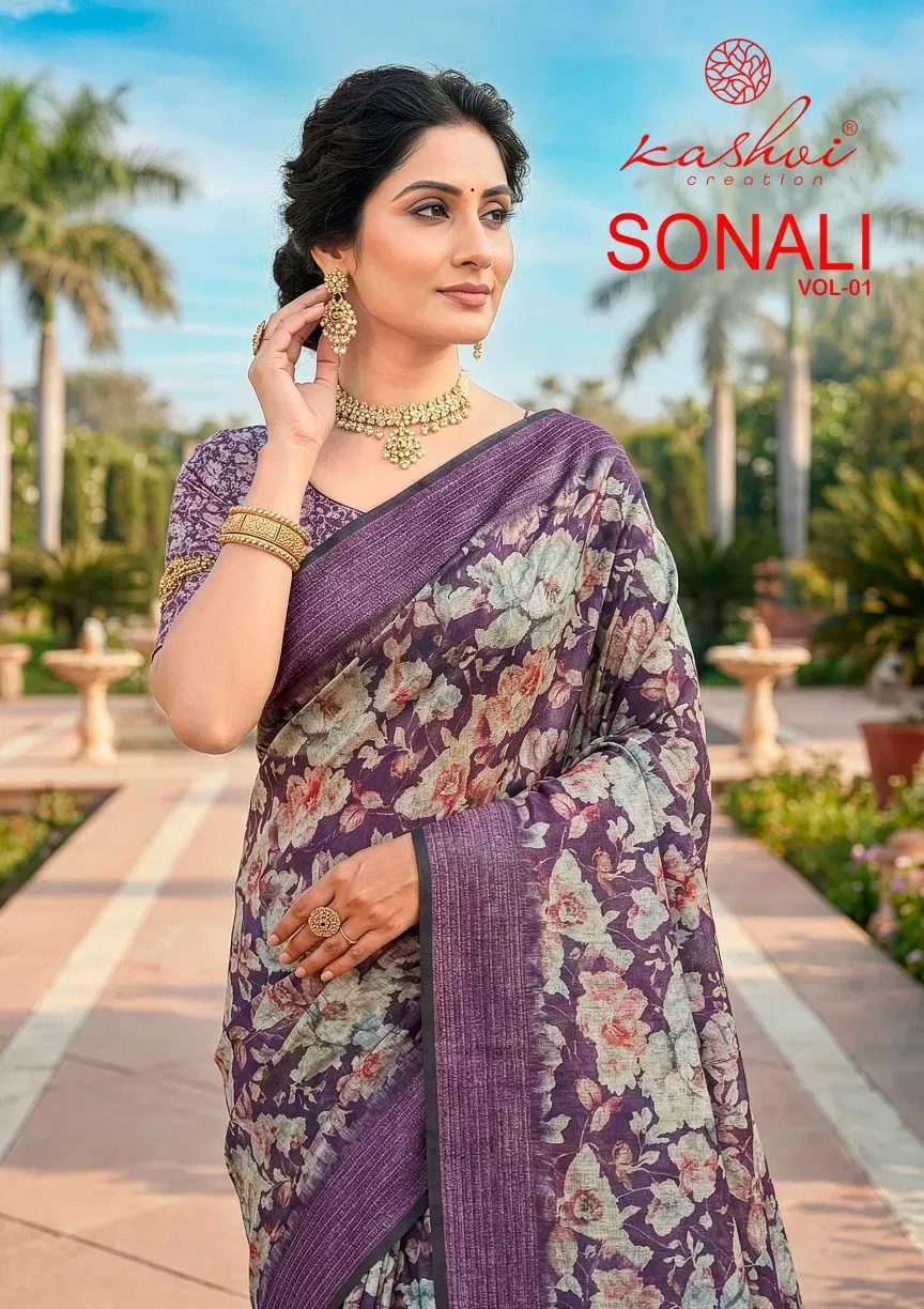 Kashvi Sonali Vol 1 Black Vichitra Casual Wear Saree Collection Kashvi Sonali Vol 1 Black Vichitra Casual Wear Saree Collection - Image 1