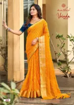 Kashvi Vrinda Vol 3 Marshmello with Zari Border Saree Collection - Image 4
