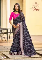 Kashvi Vrinda Vol 3 Marshmello with Zari Border Saree Collection - Image 8
