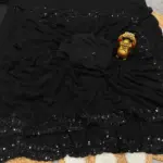 Kc 1004 Georgette Black Beeds Bollywood Fancy Saree - Image 3