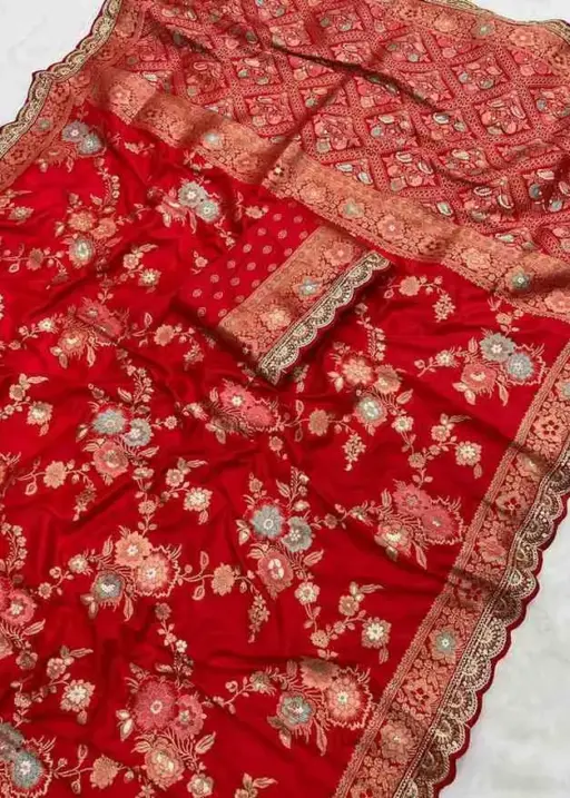 Kc 208 Soft Flowing Pure Dola Silk Wedding Wear Saree Collection