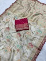 Kc 208 Soft Flowing Pure Dola Silk Wedding Wear Saree Collection - Image 3