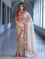 Kc 2083 Soft Twil Net Sequance Designer Saree - Image 5