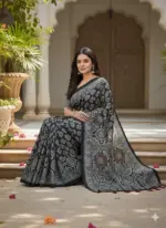 Kc 2087 Soft Crepe Silk Mirror Worked Beautiful Saree Collection - Image 2