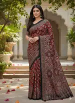 Kc 2087 Soft Crepe Silk Mirror Worked Beautiful Saree Collection - Image 3