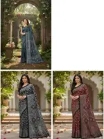 Kc 2087 Soft Crepe Silk Mirror Worked Beautiful Saree Collection - Image 6