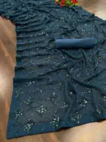 Kc 742 Georgette Sequence Designer Party Wear Saree - Image 2